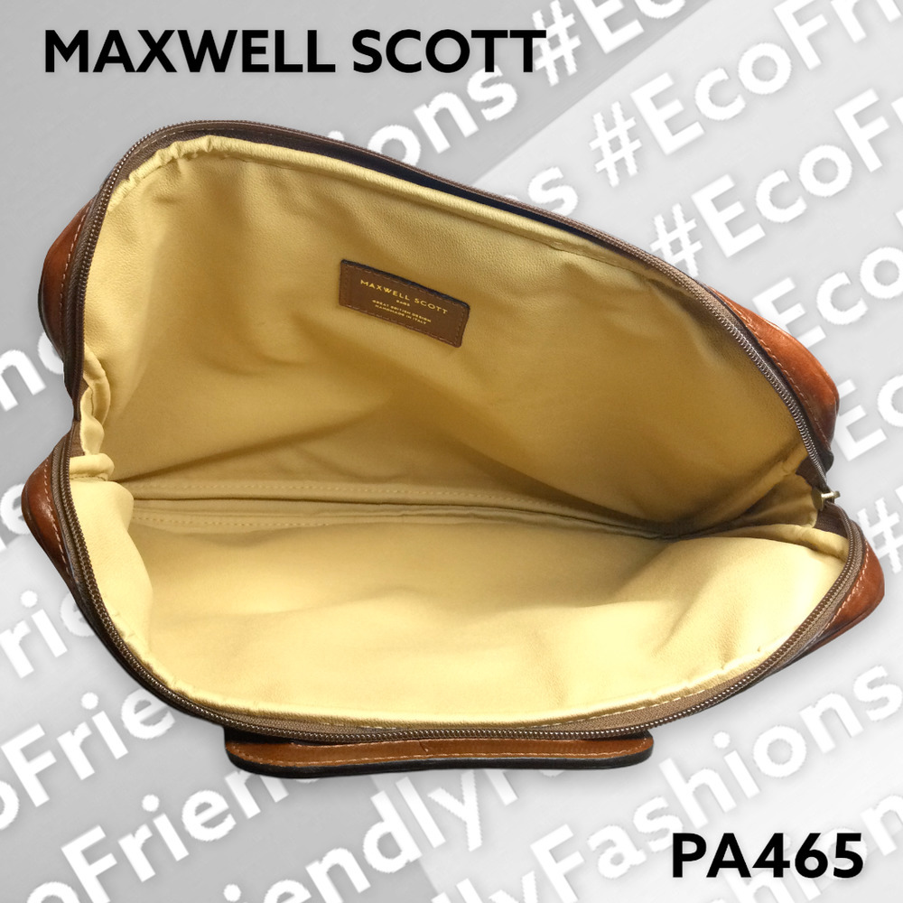 Maxwell Scott The Tutti Brown Leather Briefcase Document Bag Made In Italy - Picture 8 of 13